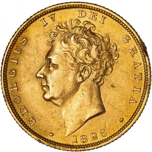 1826 Gold Sovereign George IV Coin Single Graded aVF gVF obverse Damaged 