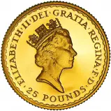 1987 Gold Proof 0.25 oz Britannia Coin - In Capsule obverse chards image