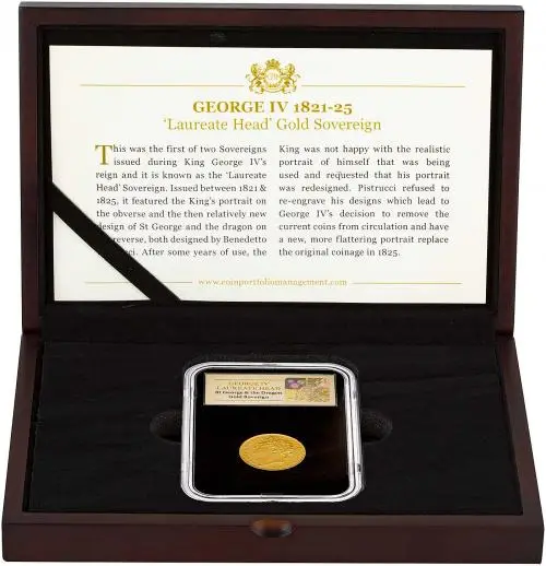 1821 Gold Proof Full Sovereign George IV London in box
