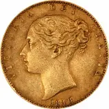 1848 Gold Sovereign Larger Victoria Young Head With Shield Reverse#