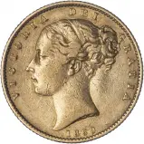 1850 Gold Full Sovereign Victoria Coin-Graded Fine obverse