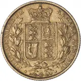 1850 Gold Full Sovereign Victoria Coin-Graded Fine reverse