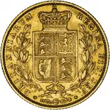 1850 Gold Full Sovereign Victoria London Mint