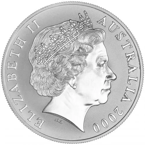 2000 Silver Australian Mint 1 Ounce Kangaroo  Pre-owned Coin  obverse