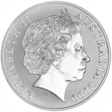 2000 Silver Australian Mint 1 Ounce Kangaroo  Pre-owned Coin  obverse