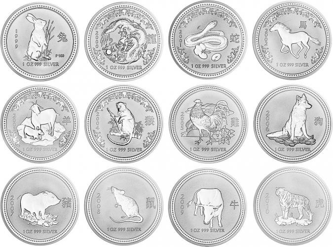 1999 - 2010 Perth Mint Lunar Series 1 Silver Set | Chards