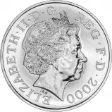 Obverse of 2000 Millennium BU £5