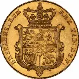1827 Gold Full Sovereign George IV London Mint Crowned Shield Reverse