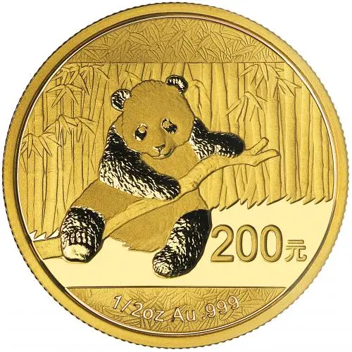 2014 Gold Panda 0.5 oz Bullion Coin reverse 1