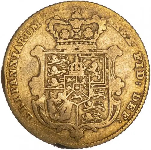 1828 Gold Half Sovereign George IV Coin - Graded aFair/Fair reverse