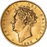  1828 Gold Half Sovereign George IV Coin - Graded VF aVF obverse