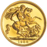 1988 Gold Proof Full Sovereign Elizabeth II Coin Without Box Without Cert