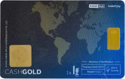Cash gold Gold 1 Gram  Bar Pre-Owned reverse in card