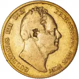 1833 Gold Sovereign William IV Second Bust Broad Ear gFair