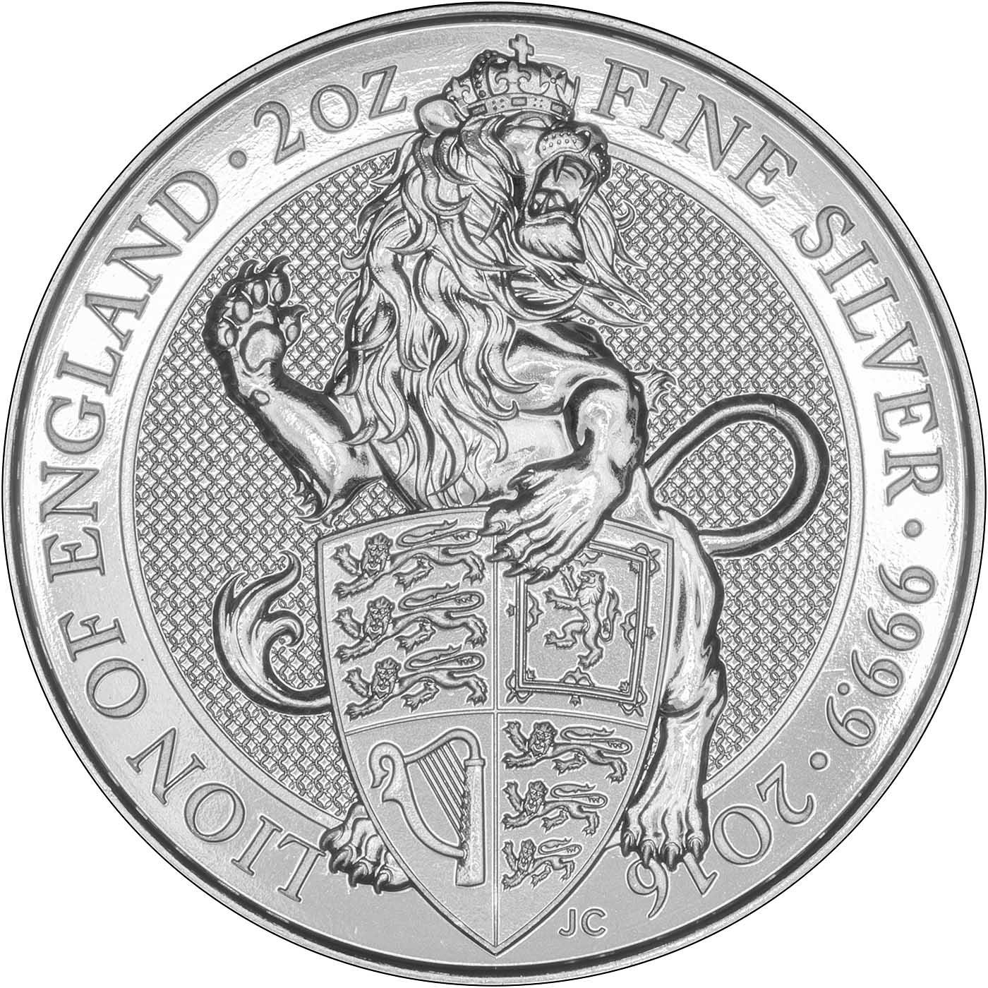 2016 2 Ounce Silver Lion of England Queen's Beasts Coin
