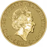 Obverse of 2020 Queen's Beasts Lion of Mortimer 0.25 oz Gold Bullion Coin