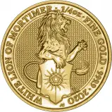 2020 Queen's Beasts Lion of Mortimer 0.25 oz Gold Bullion Coin