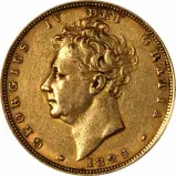 1825 Gold Proof Full Sovereign George IV London Bare Head Design