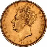 1826 Gold Full Sovereign Proof George IV Bare Head Portrait by Jean Baptiste Merlen London Mint Obverse