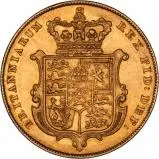 1826 Gold Full Sovereign Proof George IV Crowned Shield Of The Royal Arms by Jean Baptiste Merlen London Mint Reverse