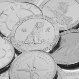 1 oz Silver Bullion Rounds Our Choice - Secondary Market  close up stack