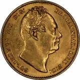1836 Gold Full Sovereign William IV Second Bust Broad Ear Top Shield Obverse 