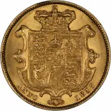 1836 Gold Full Sovereign William IV  Second Bust William IV Shield London MInt Reverse