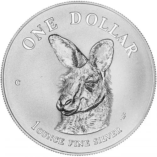 1995 Royal Australian Mint 1 oz Silver Kangaroo Bullion Coin reverse