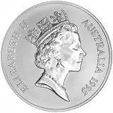 1995 Royal Australian Mint 1 oz Silver Kangaroo Bullion Coin obverse