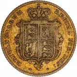 1848 Gold Half Sovereign Victoria Young Head Shield London