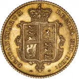 1850 Gold Graded Half Sovereign Victoria Young Head Shield Coin Single Collectable United Kingdom The Royal Mint EF reverse