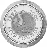 1999 Silver Proof Millennium £5 Coin with edge inscription