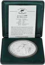 1998 Silver Bullion Ungraded 1 Kilogram Kookaburra Coin Single Australia Perth Mint reverse with cert with box