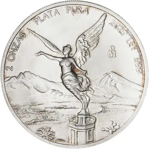 2015 Silver 2 Ounce Libertad  Coin Single Mexico obverse