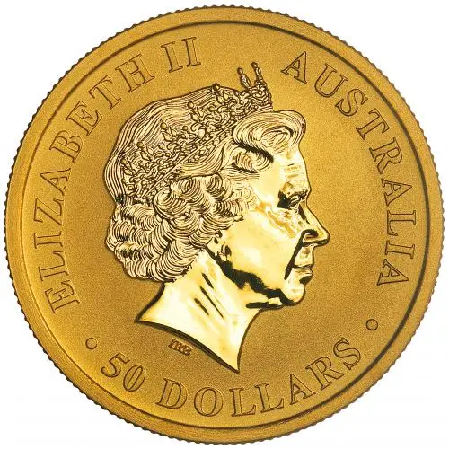2012 Without Capsule Gold Bullion Ungraded 0.5 Ounce Kangaroo Nugget  Coin Single Australia Perth Mint obverse