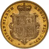 1857 Gold Half Sovereign Victoria Young Head Shield London