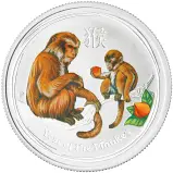 2016 Silver Bullion 0.5 Ounce Lunar Year of the Monkey Coloured Coin Without Capsule - Perth Mint
