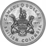1971 100th Anniversary of the Accession of British Columbia Silver Coin - Grade C