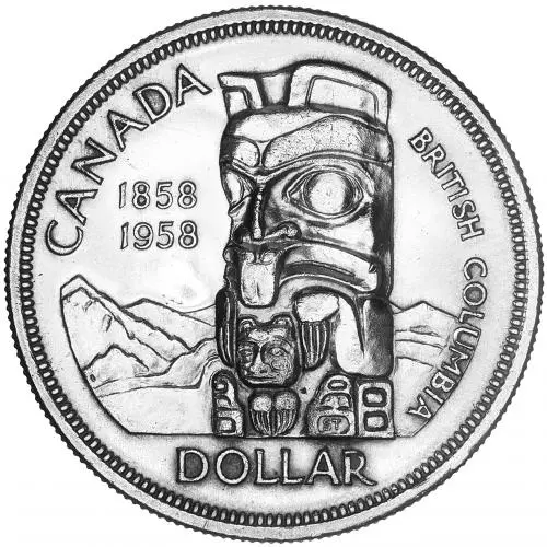 1958 Canadian $1 Ordinary Circulation Silver Coin reverse