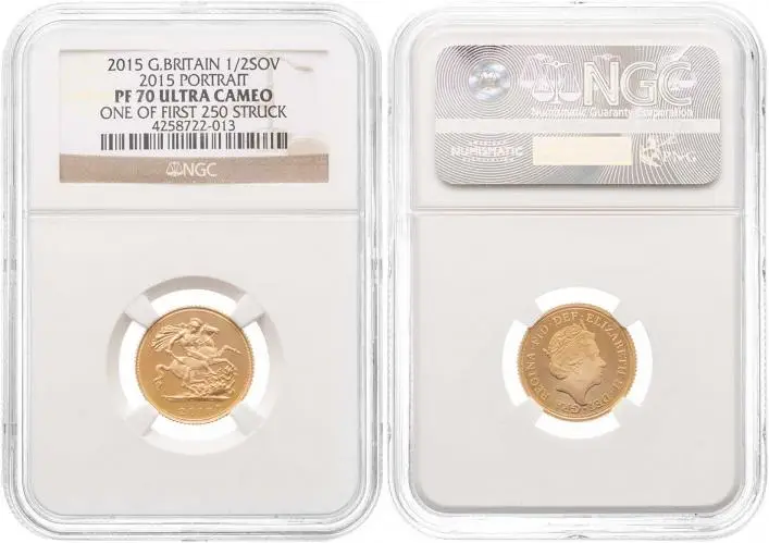 2015 Full Whole Coin Set Sovereign - 5 Coins Gold Proof Fifth Portrait NGC PF-70 ULTRA CAMEO Half Sovereign
