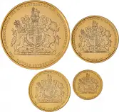 2016 Tristan Da Cunha '90th Birthday of Queen Elizabeth II' 4 Gold Proof Sovereign Coin Set - Pre-Owned