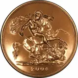 2004 Gold Proof Quintuple Sovereign £5 St George - Grade C