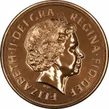 2007 Gold Five Pound Coin Quintuple Sovereign Proof Elizabeth II Obverse
