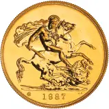1987 Uncoupled Portrait Quintuple Sovereign Gold Brilliant Uncirculated Coin
