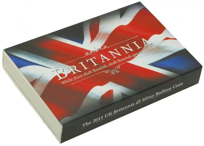 2011 Silver Bullion 1 Ounce British Decimal Pound Sterling £2  Coin In Sleeve United Kingdom The Royal Mint box