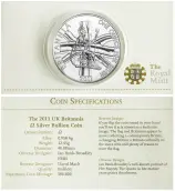 2011 Silver Bullion 1 Ounce British Decimal Pound Sterling £2  Coin In Sleeve United Kingdom The Royal Mint reverse