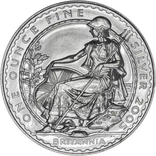 2005 Silver Bullion Ungraded 1 Ounce 2 pounds Britannia reverse