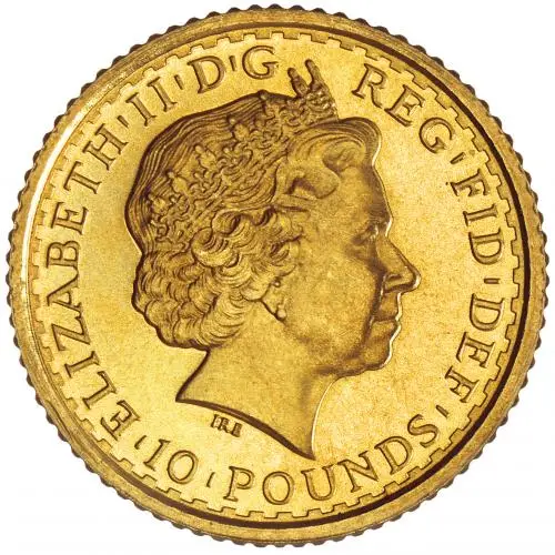 2000 Gold Britannia 0.1 oz Bullion Coin Pre-Owned obverse