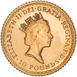 1989 Gold Bullion Ungraded 0.1 Ounce Britannia Coin Single United Kingdom The Royal Mint obverse