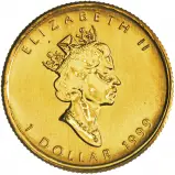 1999 Gold Maple '20th Anniversary of the Maple Leaf' 0.05 oz Coin obverse 1
